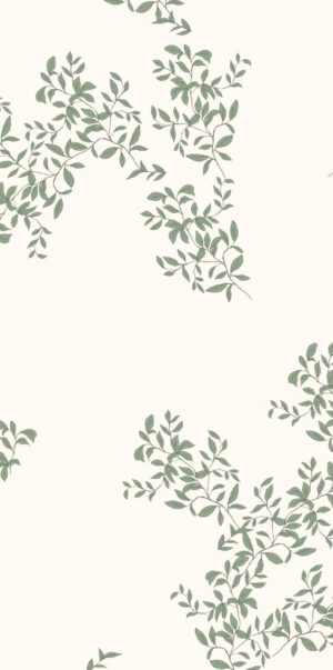 Tapete Immergrünblätter – Zartes botanisches Muster für die Wand